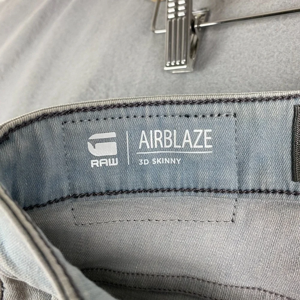 G-Star Raw Airblaze 3D Skinny Jeans Mens 34x32 light Stretch Faded Moto Denim
